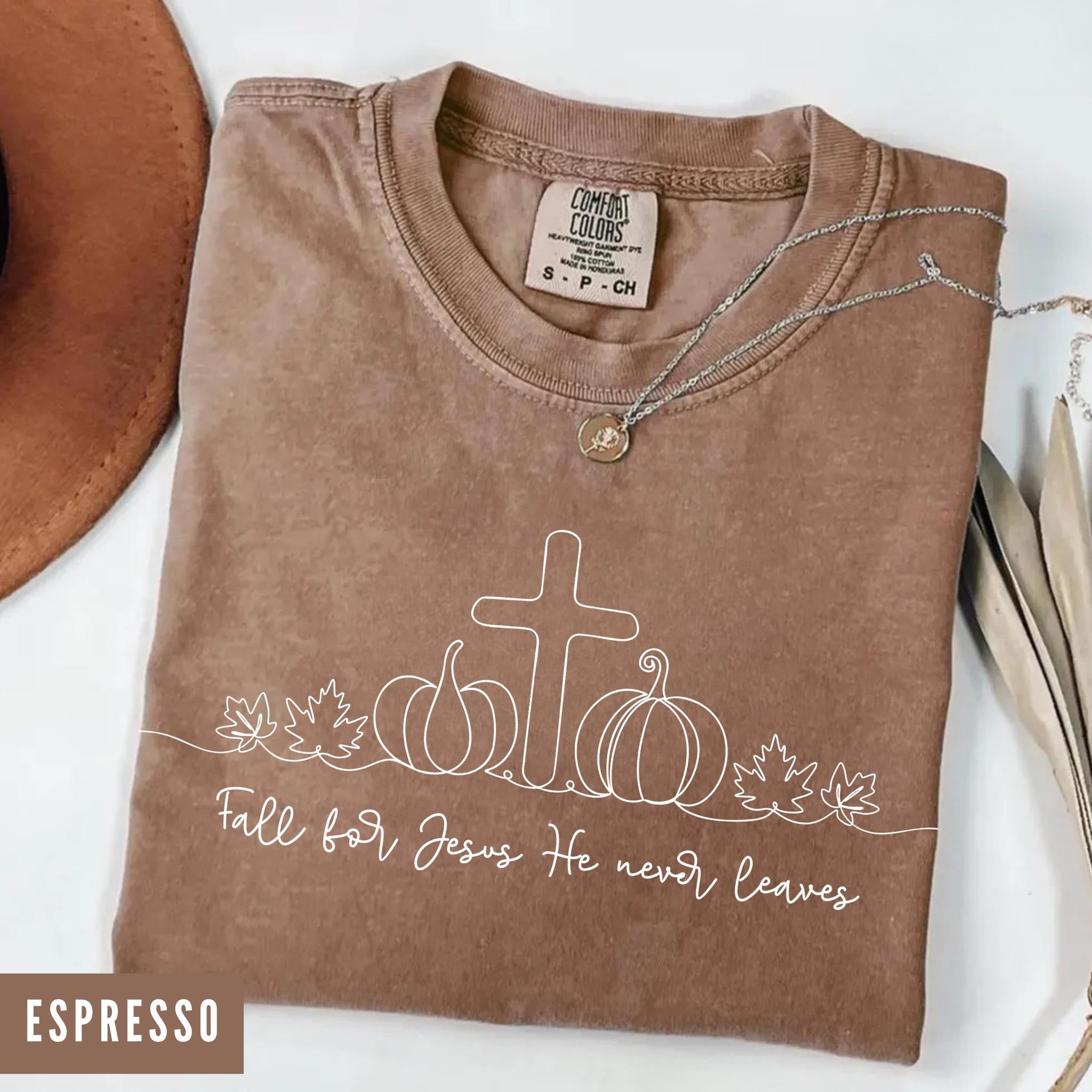 Comfort Colors Fall for Jesus Shirt, Christian Fall Tee, Bible Verse Shirt for Women, Cute Religious Gift, Faith Based Autumn Tshirt